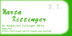 marta kittinger business card